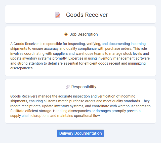Goods Receiver Job Description and Career Detail