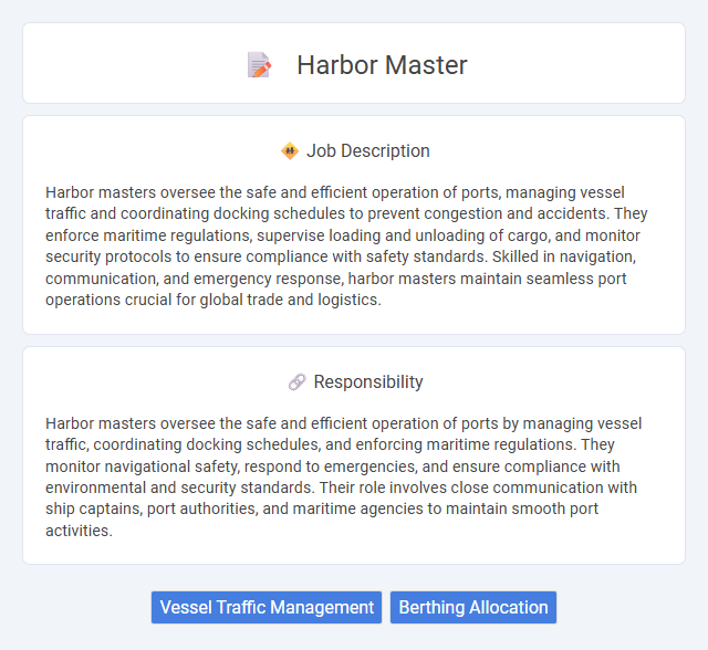 Harbor Master Job Description and Career Detail