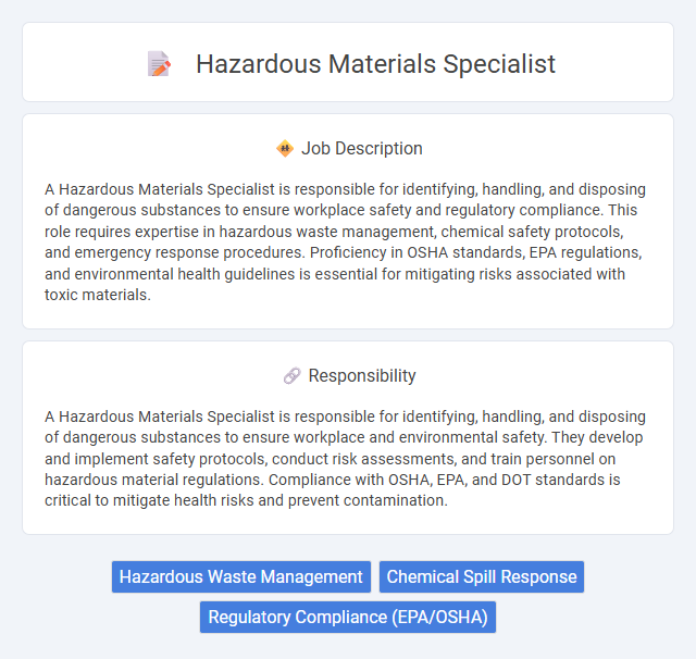 Hazardous Materials Specialist Job Description and Career Detail