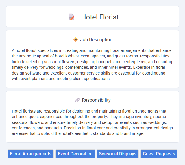Hotel Florist Job Description and Career Detail