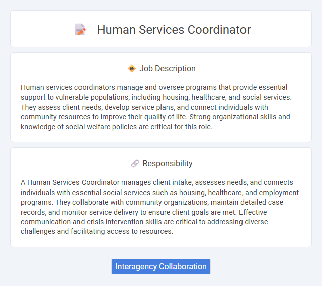 Human Services Coordinator Job Description and Career Detail