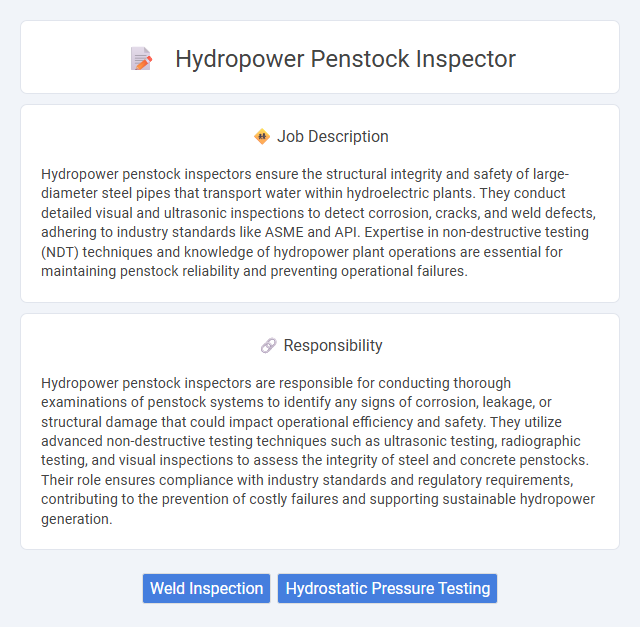 Hydropower Penstock Inspector Job Description and Career Detail