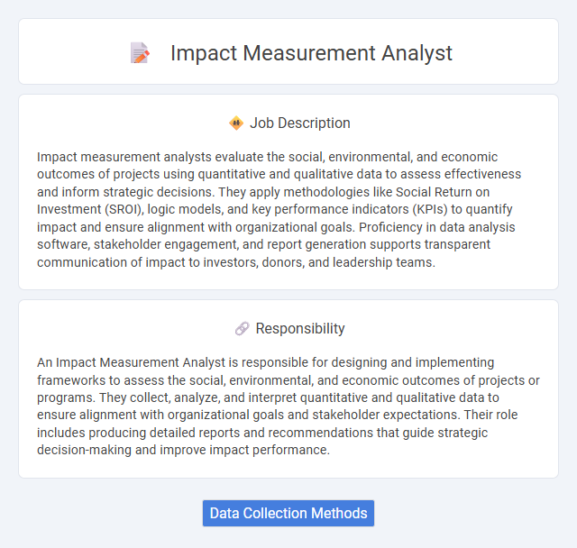 Impact Measurement Analyst Job Description and Career Detail