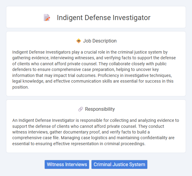Indigent Defense Investigator Job Description and Career Detail