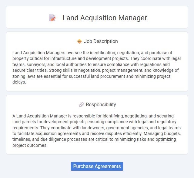 Land Acquisition Manager Job Description and Career Detail