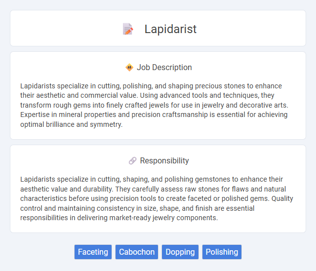 Lapidarist Job Description and Career Detail