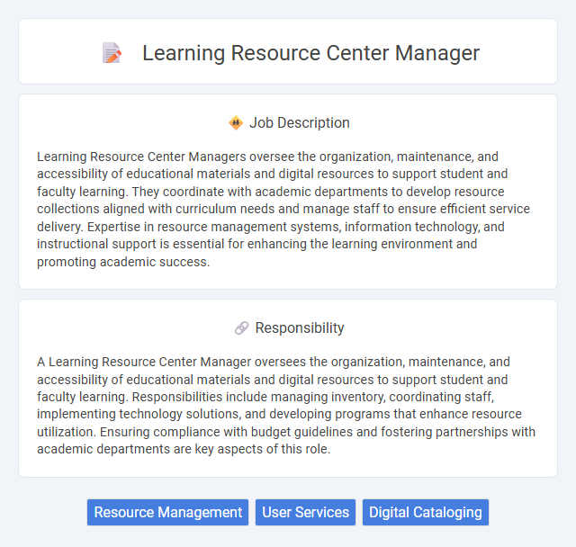 Learning Resource Center Manager Job Description and Career Detail