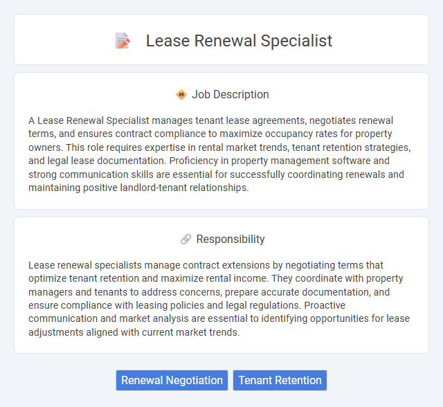 Lease Renewal Specialist Job Description and Career Detail