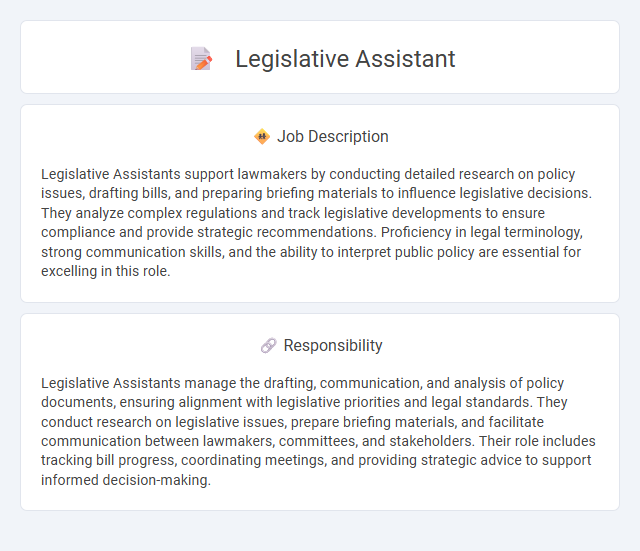 Legislative Assistant Job Description and Career Detail