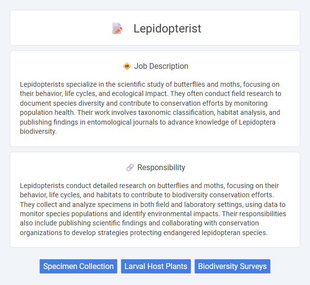 Lepidopterist Job Description and Career Detail