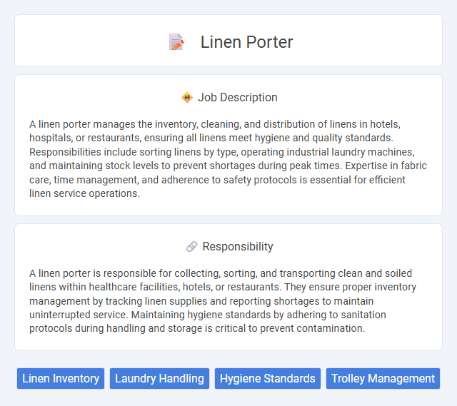 Linen Porter Job Description and Career Detail