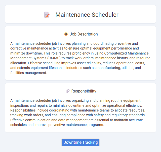 Maintenance Scheduler Job Description and Career Detail