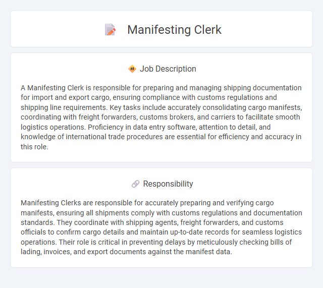 Manifesting Clerk Job Description and Career Detail