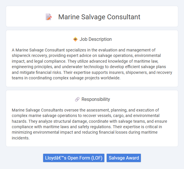 Marine Salvage Consultant Job Description and Career Detail