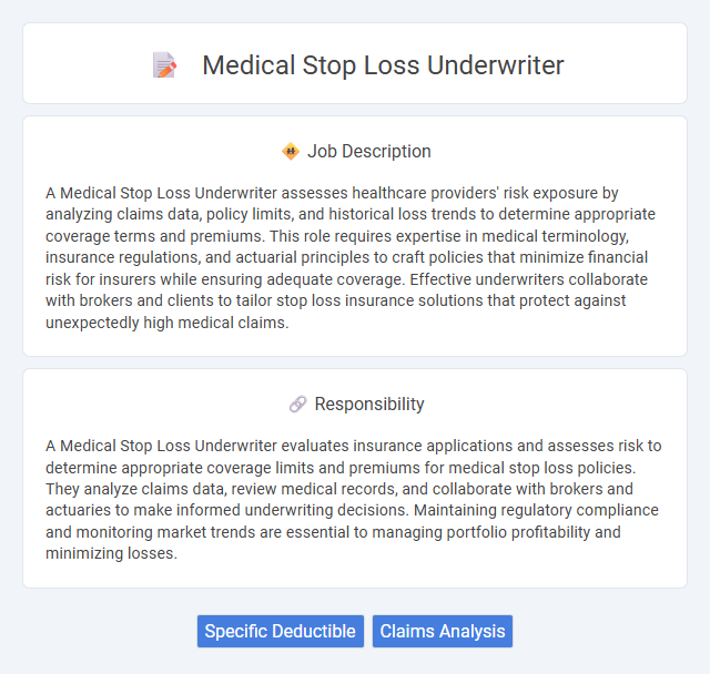 Medical Stop Loss Underwriter Job Description and Career Detail