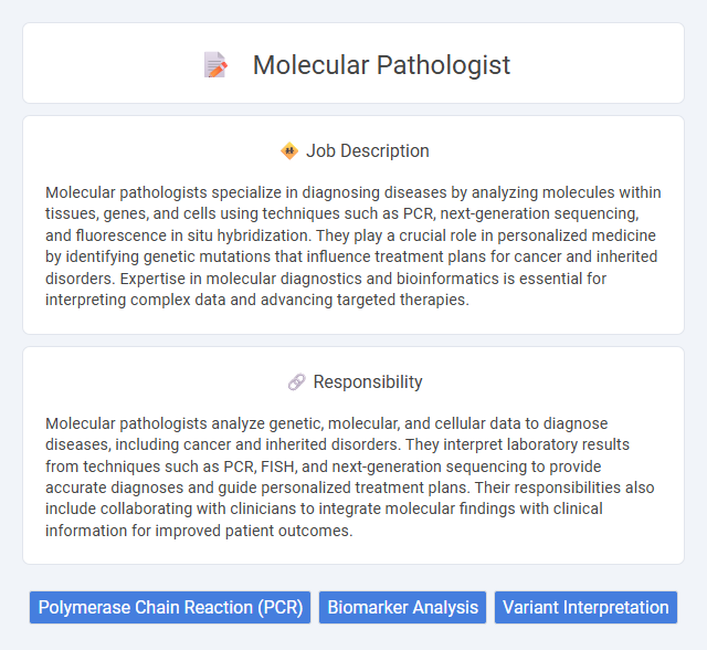 Molecular Pathologist Job Description and Career Detail