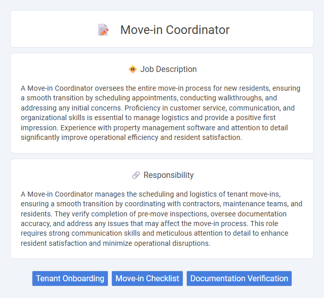 Move-In Coordinator Job Description and Career Detail