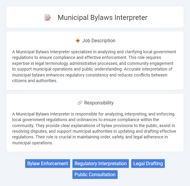 Municipal Bylaws Interpreter Job Description and Career Detail