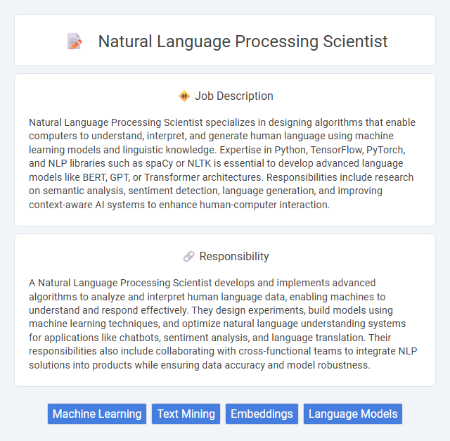 Natural Language Processing Scientist Job Description and Career Detail
