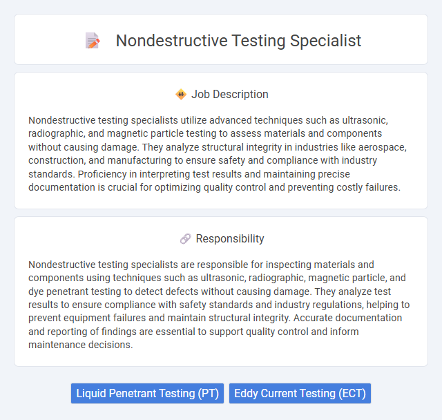 Nondestructive Testing Specialist Job Description and Career Detail