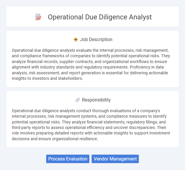 Operational Due Diligence Analyst Job Description and Career Detail