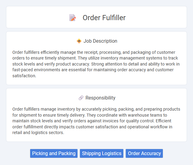 Order Fulfiller Job Description and Career Detail