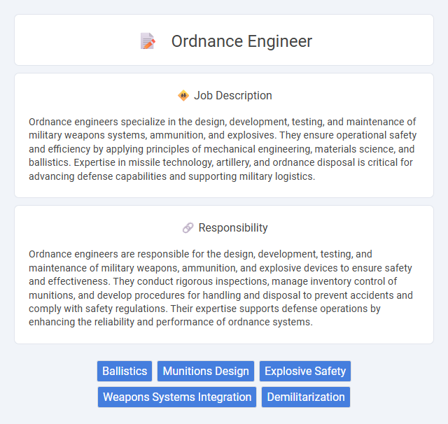 Ordnance Engineer Job Description and Career Detail