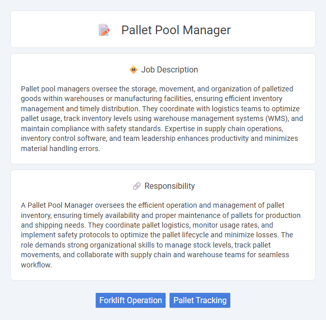 Pallet Pool Manager Job Description and Career Detail