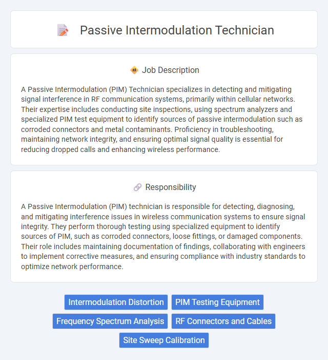 Passive Intermodulation Technician Job Description and Career Detail