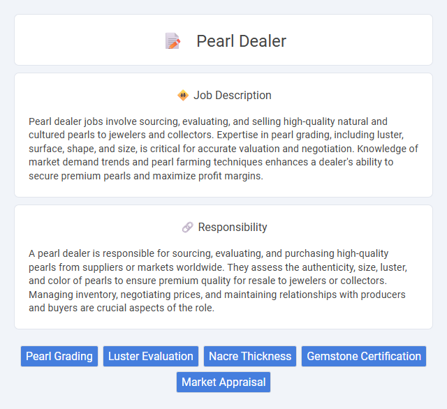 Pearl Dealer Job Description and Career Detail