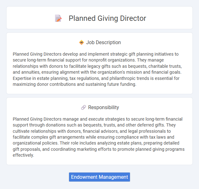 Planned Giving Director Job Description and Career Detail