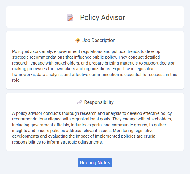 Policy Advisor Job Description and Career Detail
