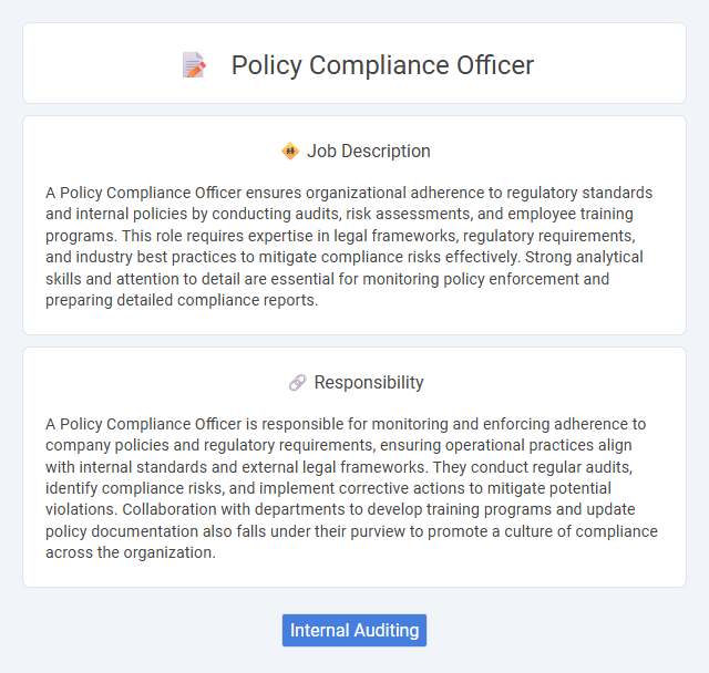 Policy Compliance Officer Job Description and Career Detail