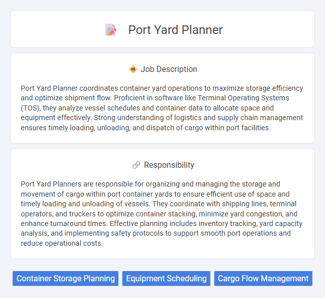 Port Yard Planner Job Description and Career Detail