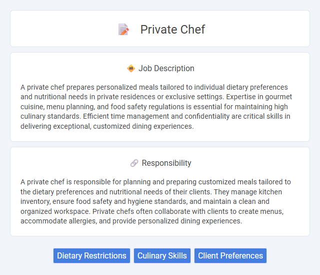Private Chef Job Description and Career Detail