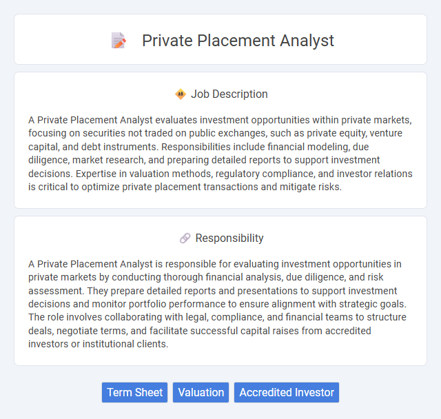 Private Placement Analyst Job Description and Career Detail