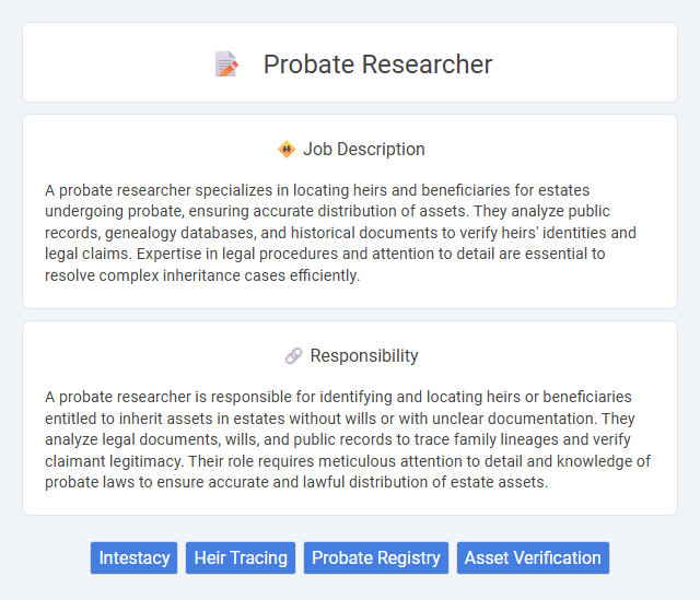 Probate Researcher Job Description and Career Detail