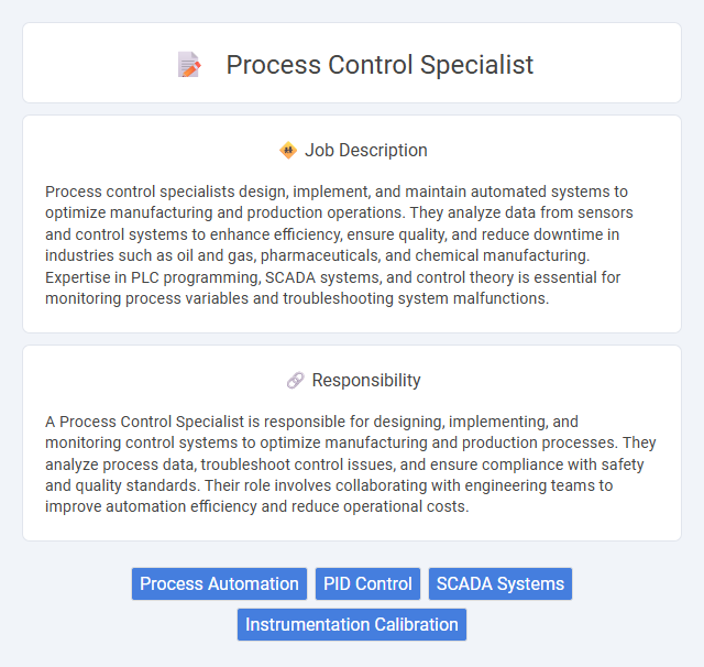 Process Control Specialist Job Description and Career Detail