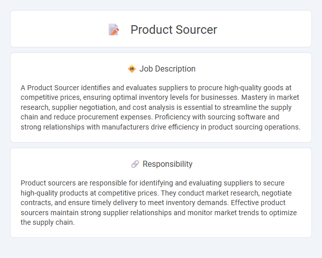 Product Sourcer Job Description and Career Detail