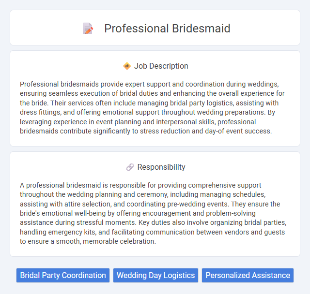 Professional Bridesmaid Job Description and Career Detail