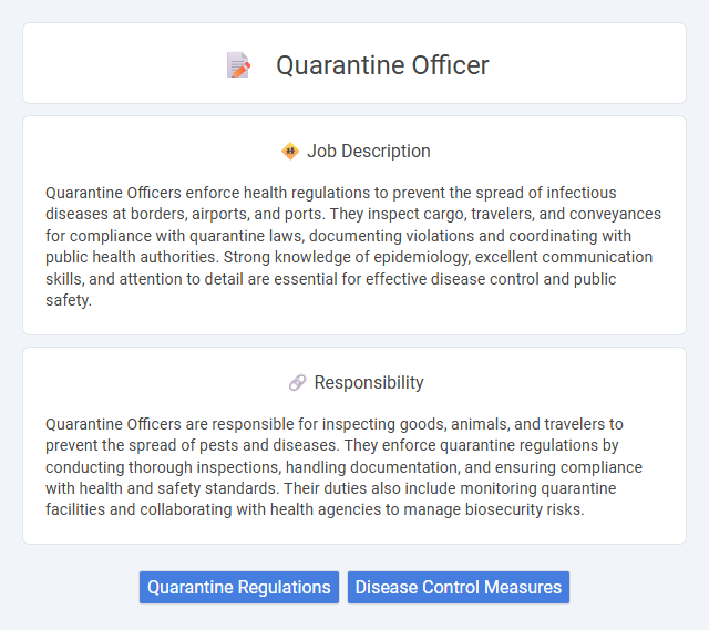 Quarantine Officer Job Description and Career Detail