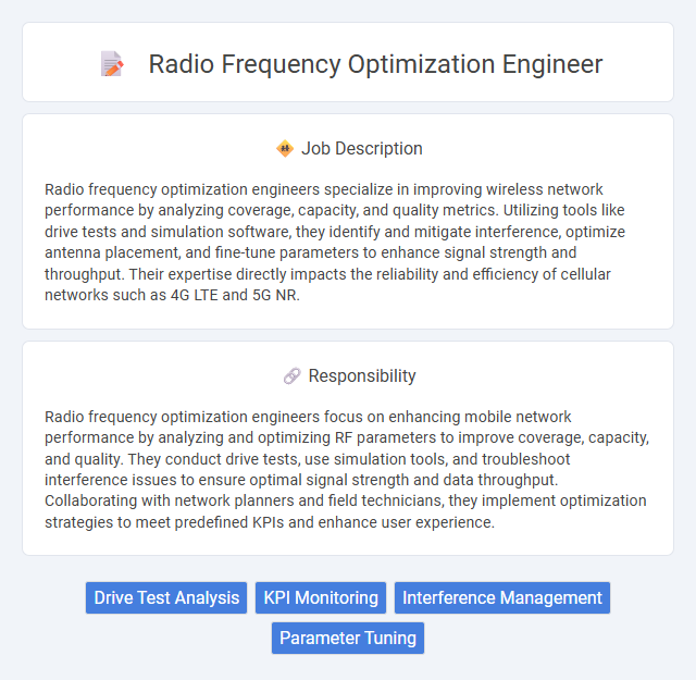 Radio Frequency Optimization Engineer Job Description and Career Detail