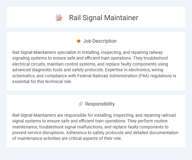 Rail Signal Maintainer Job Description and Career Detail