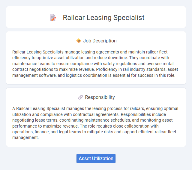 Railcar Leasing Specialist Job Description and Career Detail