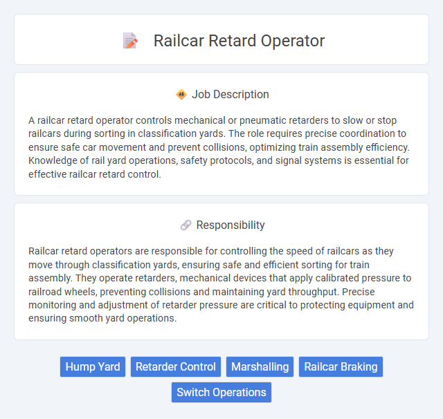 Railcar Retard Operator Job Description and Career Detail