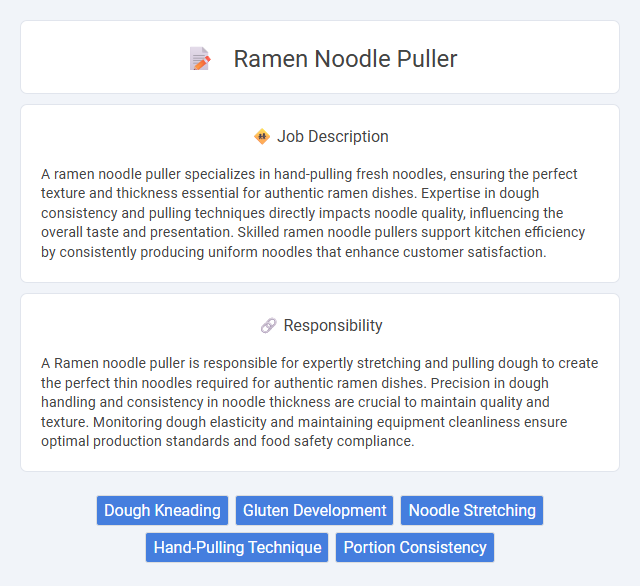 Ramen Noodle Puller Job Description and Career Detail