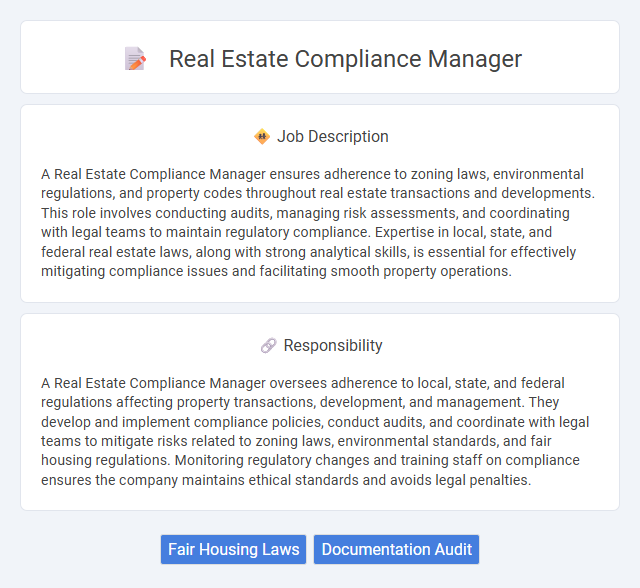 Real Estate Compliance Manager Job Description and Career Detail