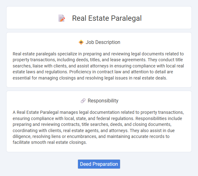 Real Estate Paralegal Job Description and Career Detail