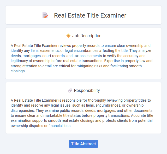 Real Estate Title Examiner Job Description and Career Detail