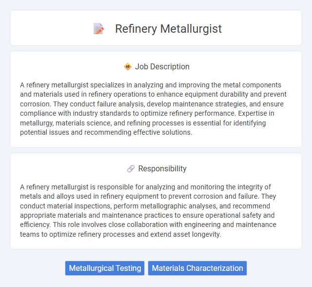 Refinery Metallurgist Job Description and Career Detail
